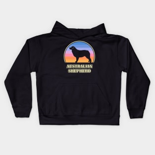 Australian Shepherd Vintage Sunset Dog Kids Hoodie